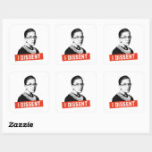 Sticker Carré RBG : J'ai envoyé un DI (Feuille)
