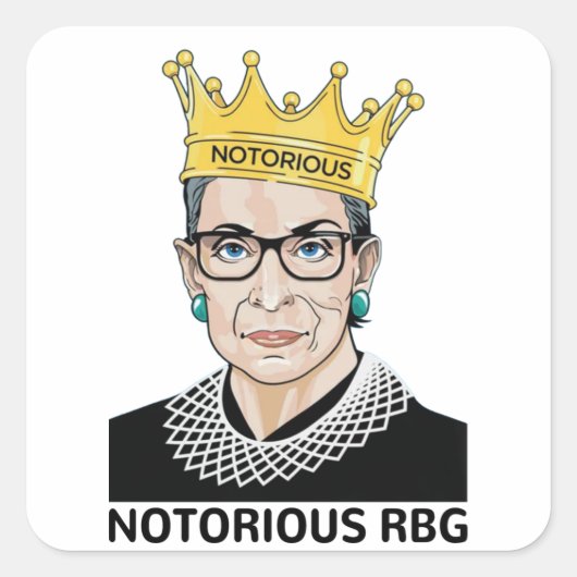 Sticker Carré RBG NOIR - Ruth Bader Ginsburg (Devant)