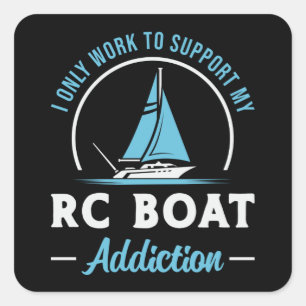 Sticker Carré RC Boat Addiction Remote Model Fundy RC Boats