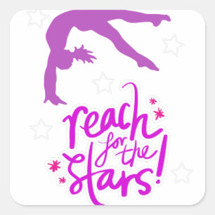 Sticker Carré Reach for the Stars Gymnastique Tumbling