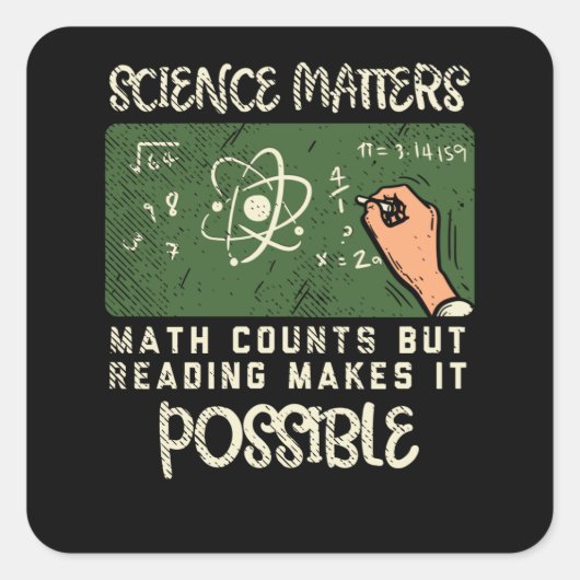 Sticker Carré Reading - Reading Makes (Devant)