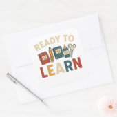 Sticker Carré Ready to learn funny school memes (Enveloppe)