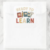 Sticker Carré Ready to learn funny school memes (Sac)