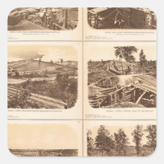 Sticker Carré Rebel lines, Atlanta, Ga (Devant)