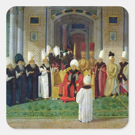 Sticker Carré Réception à la Cour du Sultan Selim III (Devant)