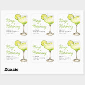 Sticker Carré Réception de mariage avec cocktail Moderne Margs & (Feuille)
