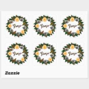 Sticker Carré Réception de mariage répétition Élégant Postage