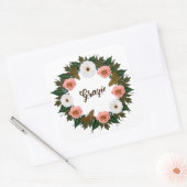 Sticker Carré Réception de mariage répétition Élégant Postage (Enveloppe)