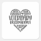Sticker Carré Réceptionniste vétérinaire réceptionniste (Devant)