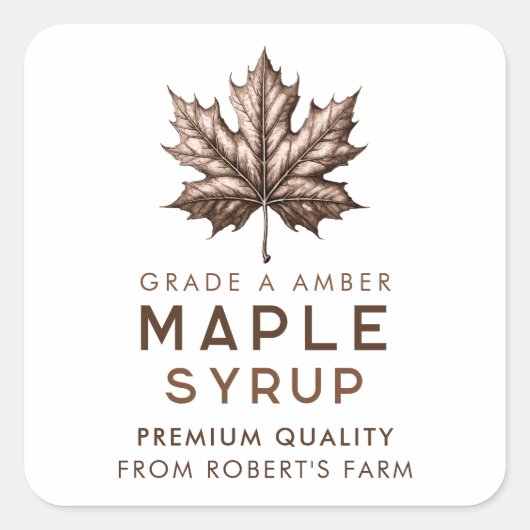 Sticker Carré Recette maison au sirop d'érable (Devant)