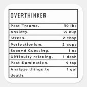 Sticker Carré Recette Overthinker (Devant)