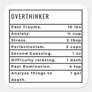 Sticker Carré Recette Overthinker