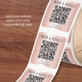 Sticker Carré Recharge Code QR Rose Gold