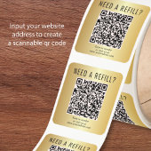 Sticker Carré Recharger Code QR Or