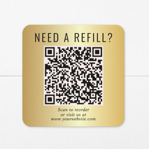 Sticker Carré Recharger Code QR Or
