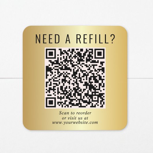 Sticker Carré Recharger Code QR Or