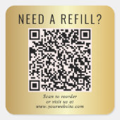 Sticker Carré Recharger Code QR Or (Devant)