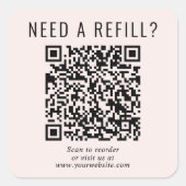 Sticker Carré Recharger le code QR rose (Devant)