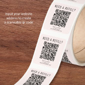 Sticker Carré Recharger le code QR rose