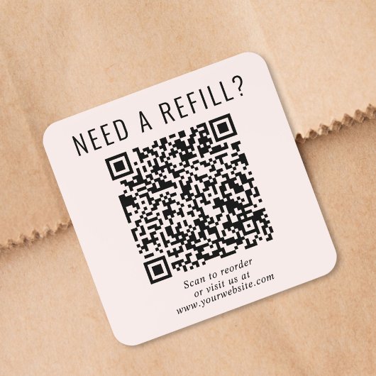 Sticker Carré Recharger le code QR rose