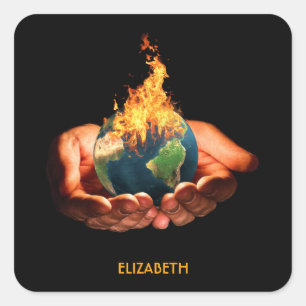 Sticker Carré Réchauffement climatique du changement climatique