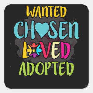 Sticker Carré Recherché choisi aimé adopté
