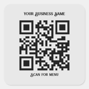 Sticker Carré Rechercher le code QR du menu avec personnalisatio