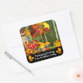 Sticker Carré Récolte Maison Thanksgiving (Enveloppe)