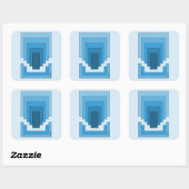 Sticker Carré Rectangle Abstrait en Bleu (Feuille)