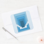 Sticker Carré Rectangle Abstrait en Bleu (Enveloppe)
