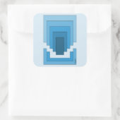 Sticker Carré Rectangle Abstrait en Bleu (Sac)