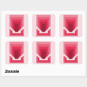 Sticker Carré Rectangle Abstrait en Rouge (Feuille)