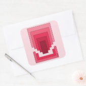 Sticker Carré Rectangle Abstrait en Rouge (Enveloppe)