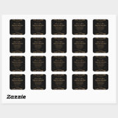 Sticker Carré Rectangle de luxe or et ingrédients noirs (Feuille)