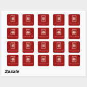 Sticker Carré Rectangle double bonheur Mariage chinois classique (Feuille)