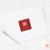 Sticker Carré Rectangle double bonheur simple Mariage chinois (Enveloppe)