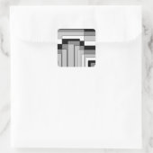 Sticker Carré Rectangles Abstraites en noir et blanc (Sac)