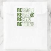 Sticker Carré Recycler réduire la réutilisation renouveler repen (Sac)