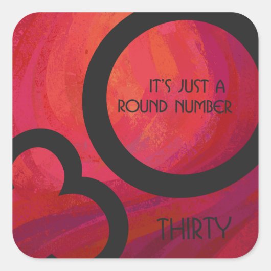 Sticker Carré Red 30 Dix Anniversaire (Devant)