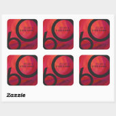 Sticker Carré Red 60 Dix Anniversaire (Feuille)