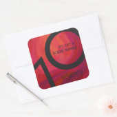 Sticker Carré Red 70 Dix Anniversaire (Enveloppe)