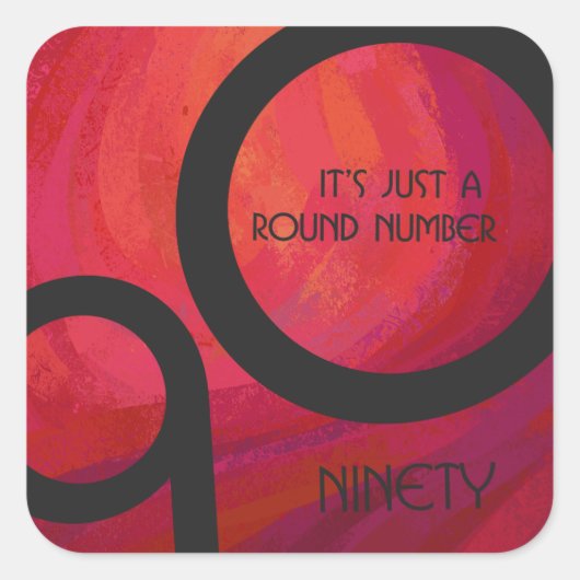 Sticker Carré Red 90 Dix Anniversaire (Devant)