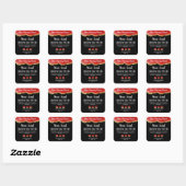 Sticker Carré Red Agate Gold Trim Parties scintillant Black Prod (Feuille)