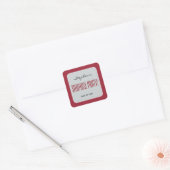 Sticker Carré RED and SILVER Surprise Anniversaire Party Ajouter (Enveloppe)