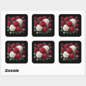 Sticker Carré Red and White Gothic Roses (Feuille)