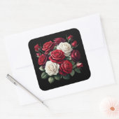 Sticker Carré Red and White Gothic Roses (Enveloppe)