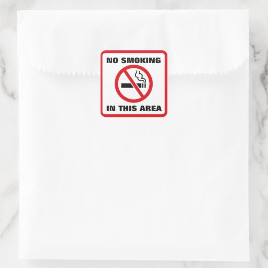 Sticker Carré Red and White No Smoking (Sac)