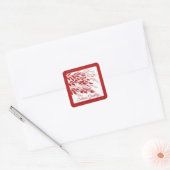Sticker Carré Red Berry Branch Parties scintillant (Enveloppe)