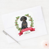 Sticker Carré Red Berry Holly Banner Noël (Enveloppe)