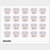 Sticker Carré Red Blue Confetti Graduation 2025 (Feuille)